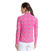 Alternate View 2 of Sherbet Elephant Print Sun Protection Cooling Quarter Zip Pull Over
